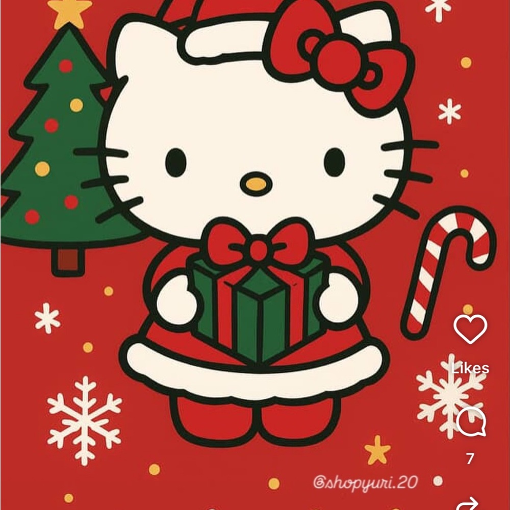 Hello Kitty Festive Ornament - Red and Green